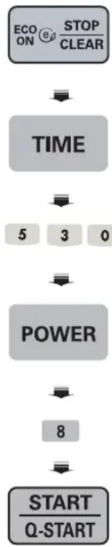 LG MS2041F - Example: To cook food on 80% Power(Power8) for 5 minutes 30 seconds - 1