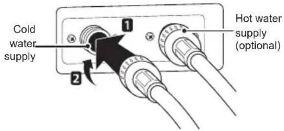 LG F4J6VYP2W - Connecting Hose to Appliance - 1