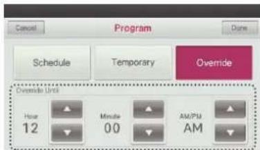 LG MULTI V PREMTA000A - Override control - 3