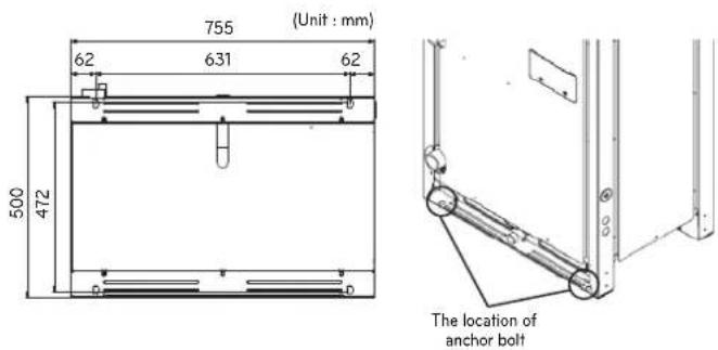 LG MULTI V ARWB180LAS4 - The location of the Anchor bolts - 1