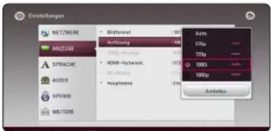 LG LHA855W - Einstellung der Auflösung - 2