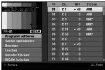 LG LH-WH7695IA - Kanaleinstellung - 1