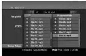 LG LH-WH7695IA - Optionen im Menü Programmliste - 1