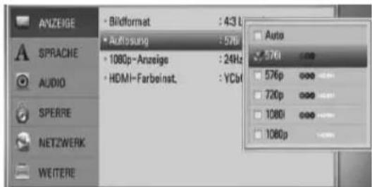 LG HB44A - Einstellung der Auflösung - 2