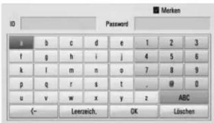 LG HB44A - Geben Sie die Benutzerkennung und das Kennwort für das Netzwerk ein. - 1