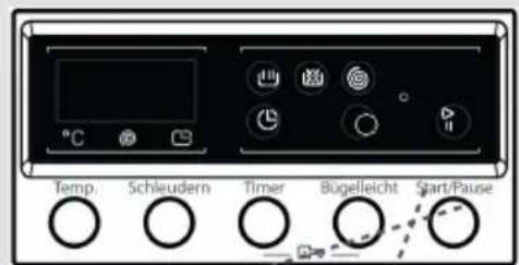 Temp. Schleudern Timer Bugelleicht Start/Pause