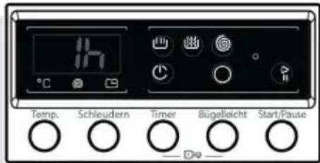 Temp. Schleudern Timer Blügelicht Start/Fause
