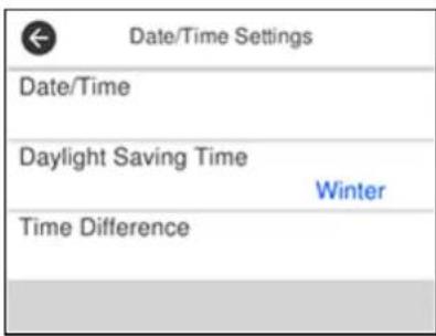 EPSON WorkForce ET-4750 - SelectDate/TimeSettings. - 1