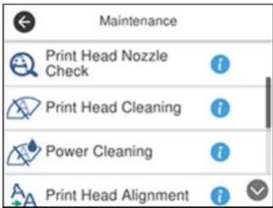 EPSON WorkForce ET-4750 - CheckingtheNozzlesUsingtheProductControlPanel - 1