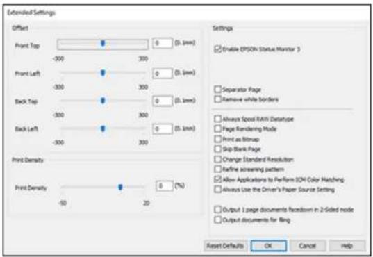 EPSON WorkForce ET-4750 - ClicktheExtendedSettingsbutton. - 1