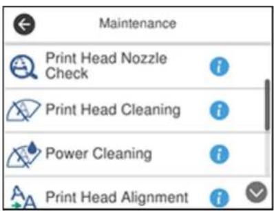 EPSON WorkForce ET-4750 - CleaningthePrintHeadUsingtheProductControlPanel - 1