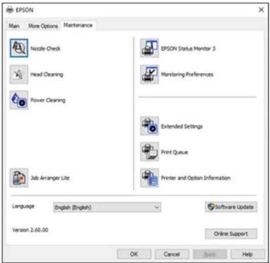 EPSON WorkForce ET-4750 - ChangingtheLanguageofthePrinterSoftwareScreens - 1