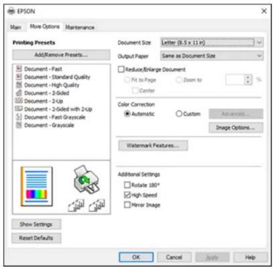 EPSON WorkForce ET-4750 - SelectingAdditionalLayoutandPrintOptions-Windows - 1