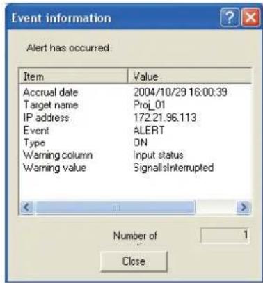 SANYO PLC-WXE46 - Display warning dialogue - 1