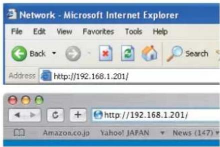 Network - Microsoft Internet Explorer File Edit View Favorites Tools Help Back Search Address http://192.168.1.201/ Amazon.co.jp Yahoo! JAPAN News (147)