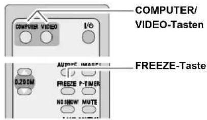 COMPUTER/ VIDEO-Tasten I/O 0.200M AUTOPE IMAGE FREEZE P-TIMER NO SHOW MUTE FREEZE-Taste