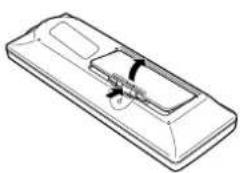 SANYO PLC-WXL46 - Einsetzen der Fernbedienungsbatterien - 2
