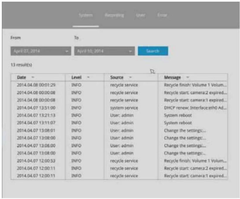 Vivotek ND8212W - 3-4-14. Settings - System - Log - 2