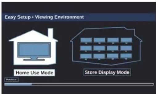 Easy Setup • Viewing Environment Home Use Mode Store Display Mode
