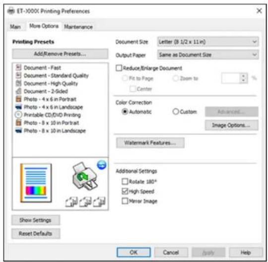 EPSON Expression Premium ET-7750 - SelectingAdditionalLayoutandPrintOptions-Windows - 1