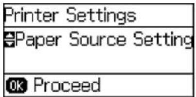 Printer Settings Paper Source Setting OK Proceed
