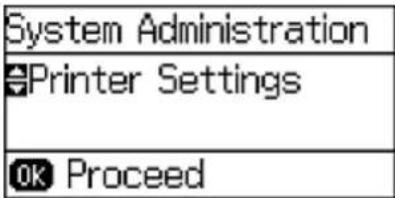System Administration Printer Settings OK Proceed