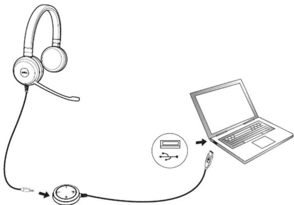 DELL Pro UC350 - Plug the headset into your computer - 1
