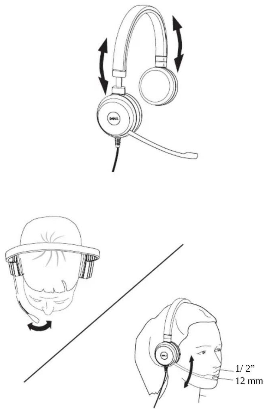 DELL Pro UC350 - Adjusting the headset - 1