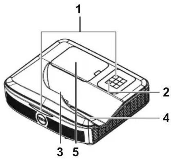 DELL S560T - Projector Top and Bottom View - 1