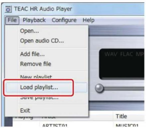 TEAC HR-S101 - Loading playlists - 1