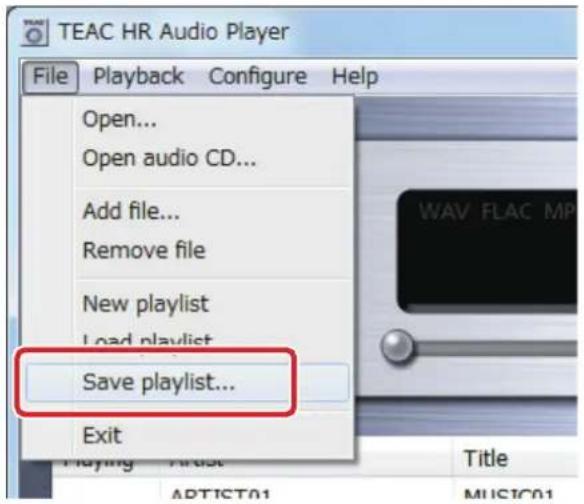 TEAC HR-S101 - Saving playlists - 1