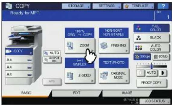 OKI MC780f+ - Press [ZOOM] on the touch panel. - 1