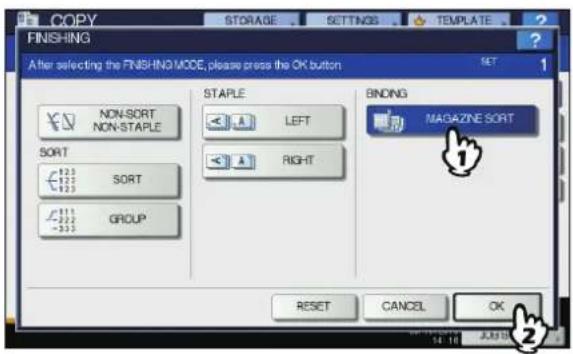 OKI MC780f+ - Select the desired mode from [MAGAZINE SORT]. - 1