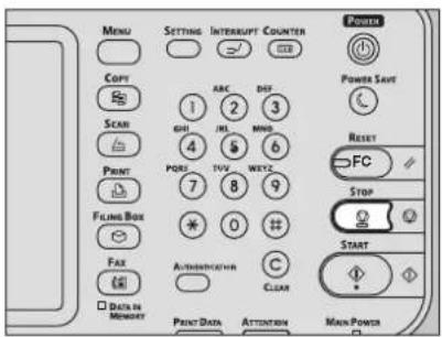OKI MC780f+ - Press the [STOP] button on the control panel while the originals are being scanned. - 1