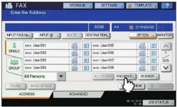 OKI MC780f+ - Press [KNOWN ID]. - 1