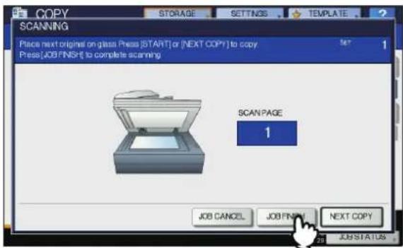 OKI MC780f+ - When all have been scanned, press [JOB FINISH] on the touch panel. - 1