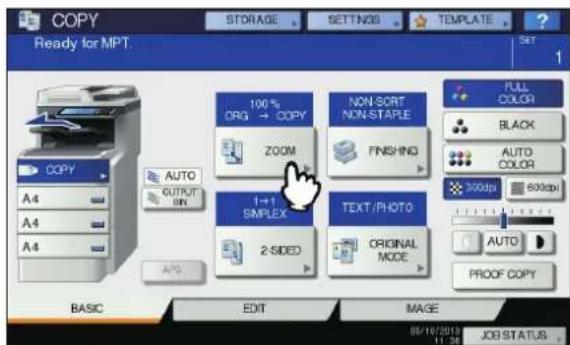OKI MC780f+ - Press [ZOOM] on the touch panel. - 1