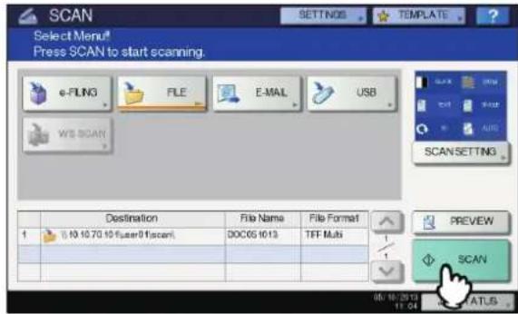OKI MC780f+ - Press [SCAN]. - 1