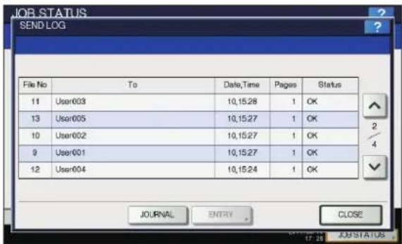 OKI MC780f+ - The list of the communication status is displayed. - 1