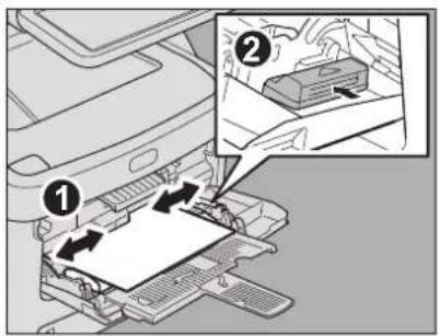 OKI MC780f+ - Align the side guides to the paper length, and push the blue set button. - 1
