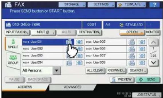 OKI MC780f+ - Specify the recipient. - 1