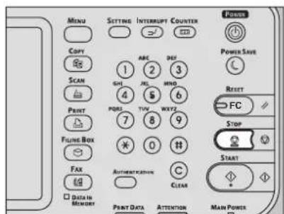 OKI MC780f+ - Press the [STOP] button on the control panel while the original is being scanned. - 1