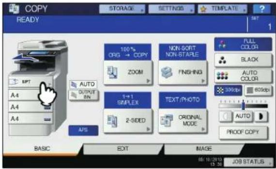 OKI MC780f+ - Press [MPT] on the touch panel. - 1