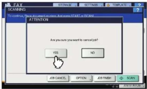 OKI MC780f+ - The confirmation screen for the deletion is displayed. Press [YES]. - 1