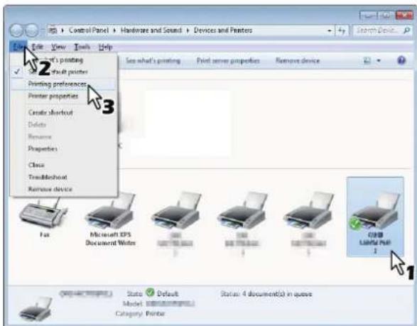 OKI MC780f+ - Select the printer driver of this equipment, and then click [File] menu and select [Printing Preferences]. - 1