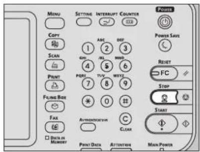 OKI MC780f+ - Press the [STOP] button on the control panel. - 1