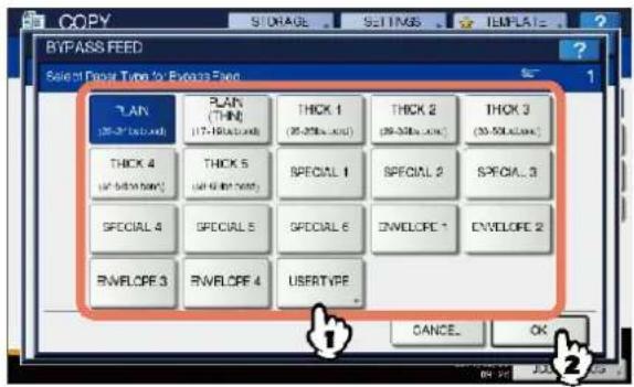 OKI MC780f+ - Select the paper type. - 1