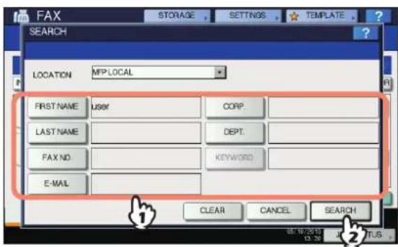 OKI MC780f+ - Press the button of the keyword category you want to search. Enter the keyword. Press [SEARCH]. - 1