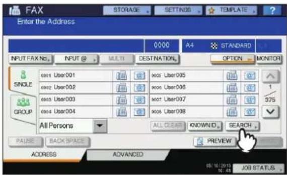 OKI MC780f+ - Press [SEARCH]. - 1