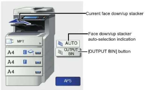 OKI MC780f+ - Changing the face down/up stacker - 1